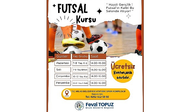 Milas Belediyesi Futsal Kursları İçin Kayıtlar Başladı