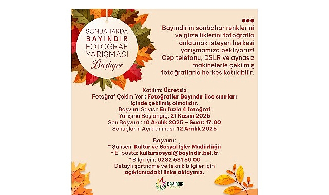Bayındır’da Sonbahar Temalı Fotoğraf Yarışması Başladı