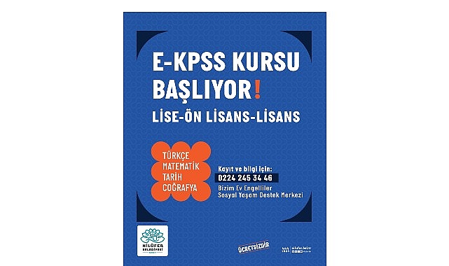 Nilüfer Belediyesi’nden engelli bireylere ücretsiz E-KPSS kursu