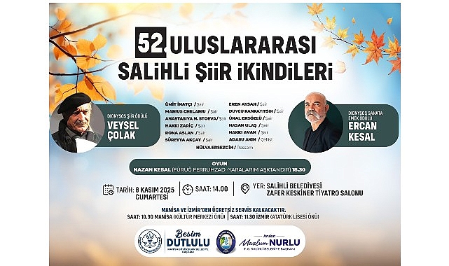 Salihli Şiir İkindileri 52’nci Kez Sanatseverlerle Buluşuyor